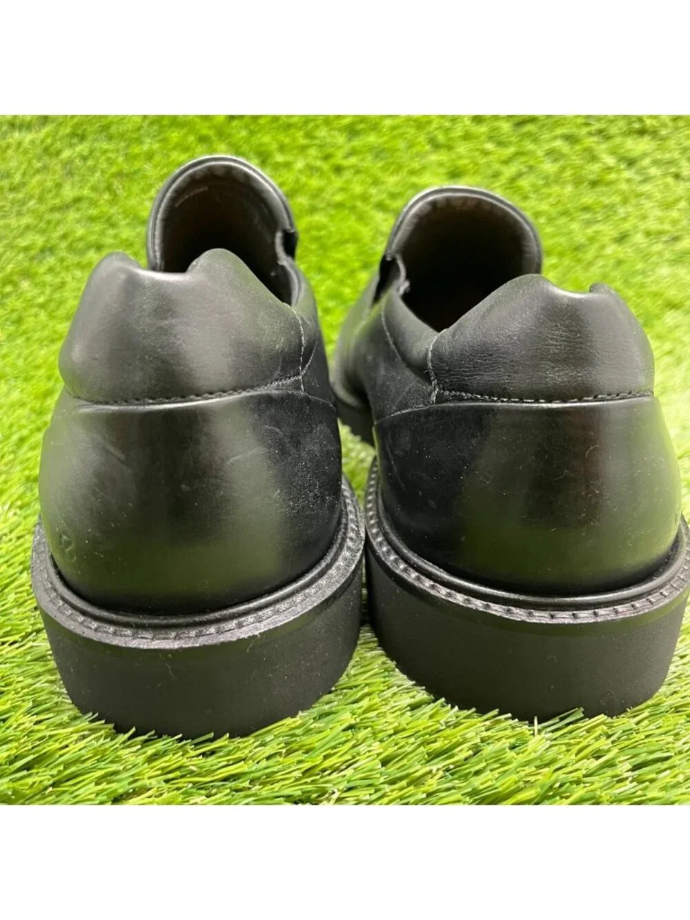 Ecco Metropole London Mens Size 12 Black Classic Leather Slip On Dress Shoes